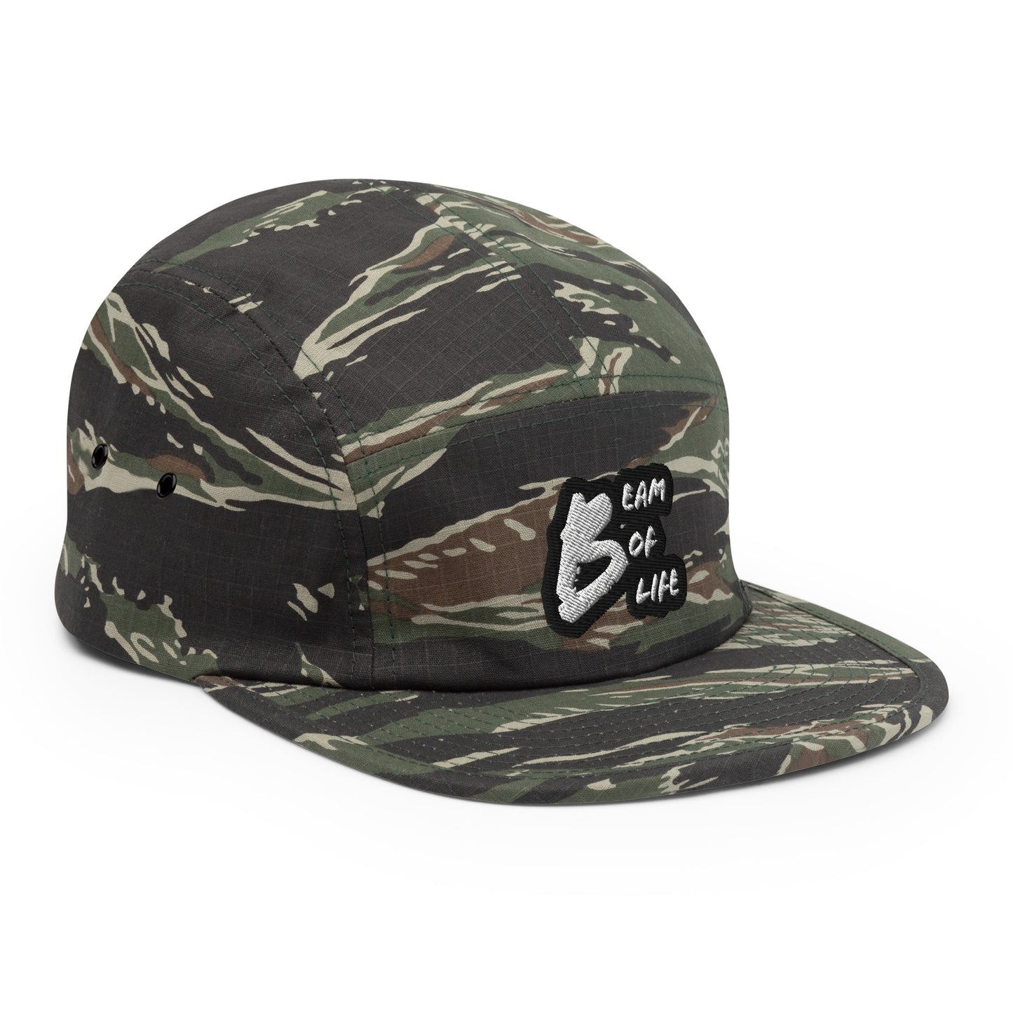 Beam of Life Five Panel Cap - Black/White Logo