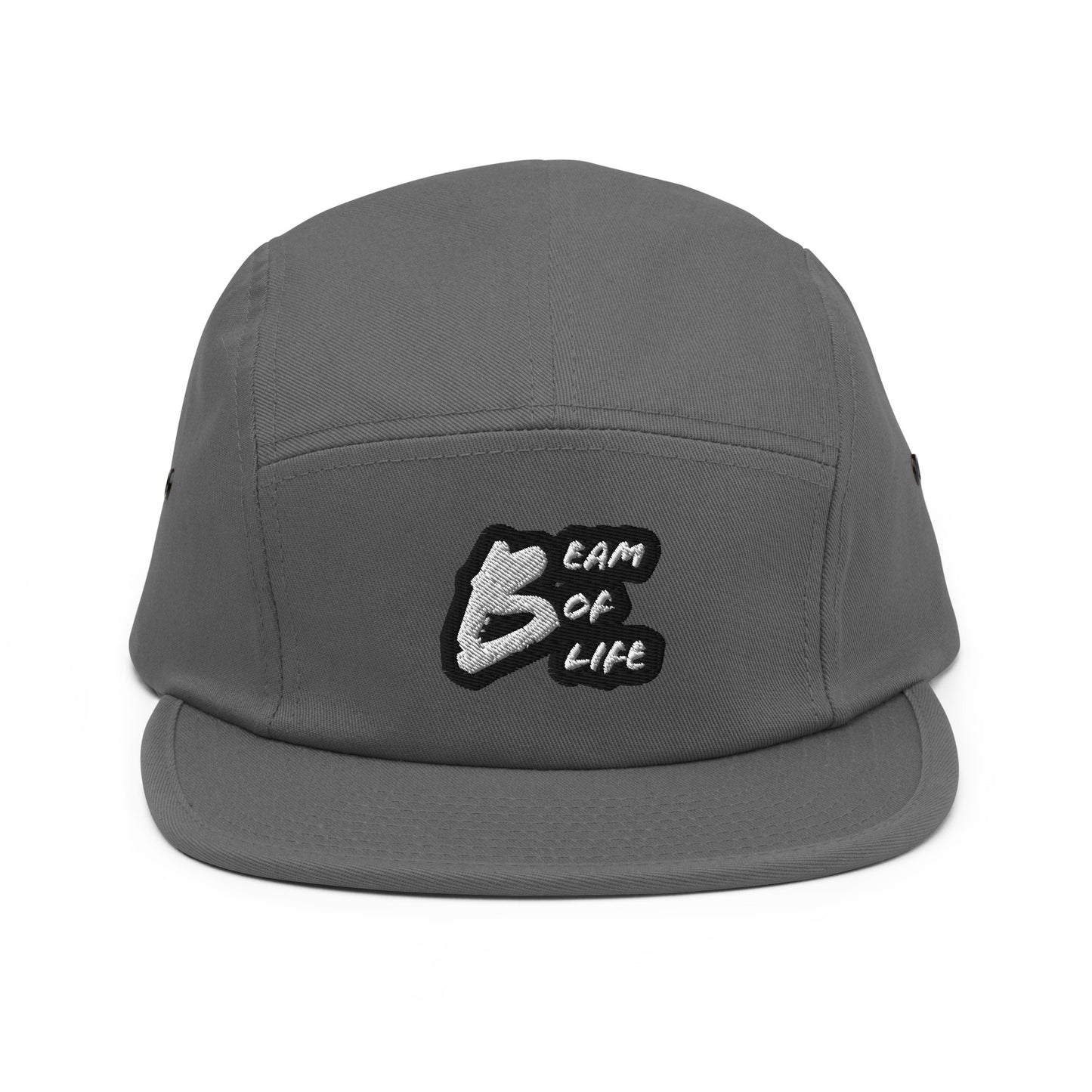 Beam of Life Five Panel Cap - Black/White Logo