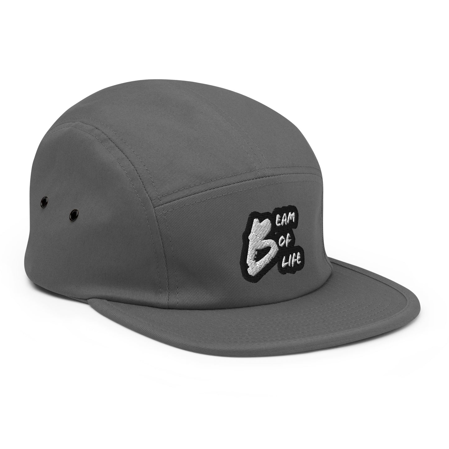 Beam of Life Five Panel Cap - Black/White Logo