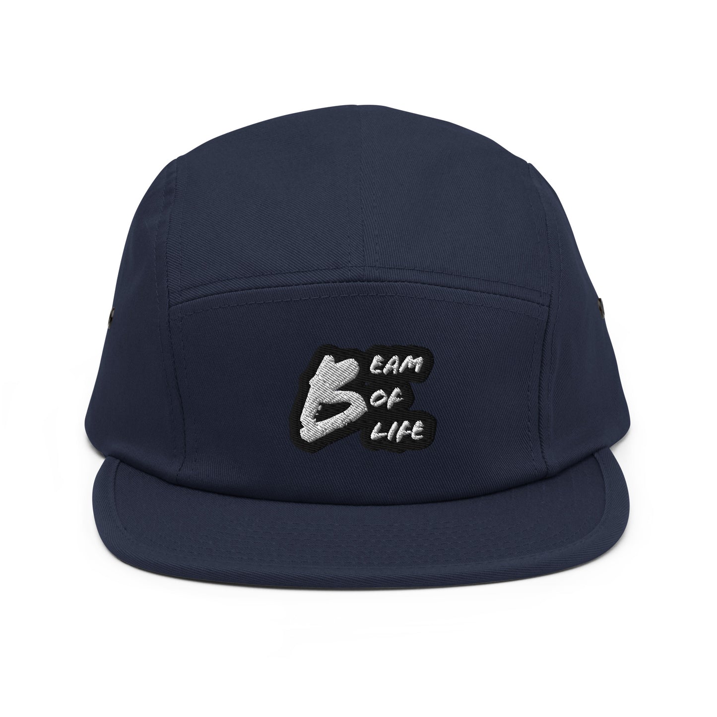 Beam of Life Five Panel Cap - Black/White Logo