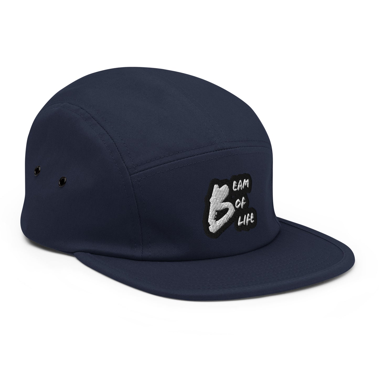 Beam of Life Five Panel Cap - Black/White Logo