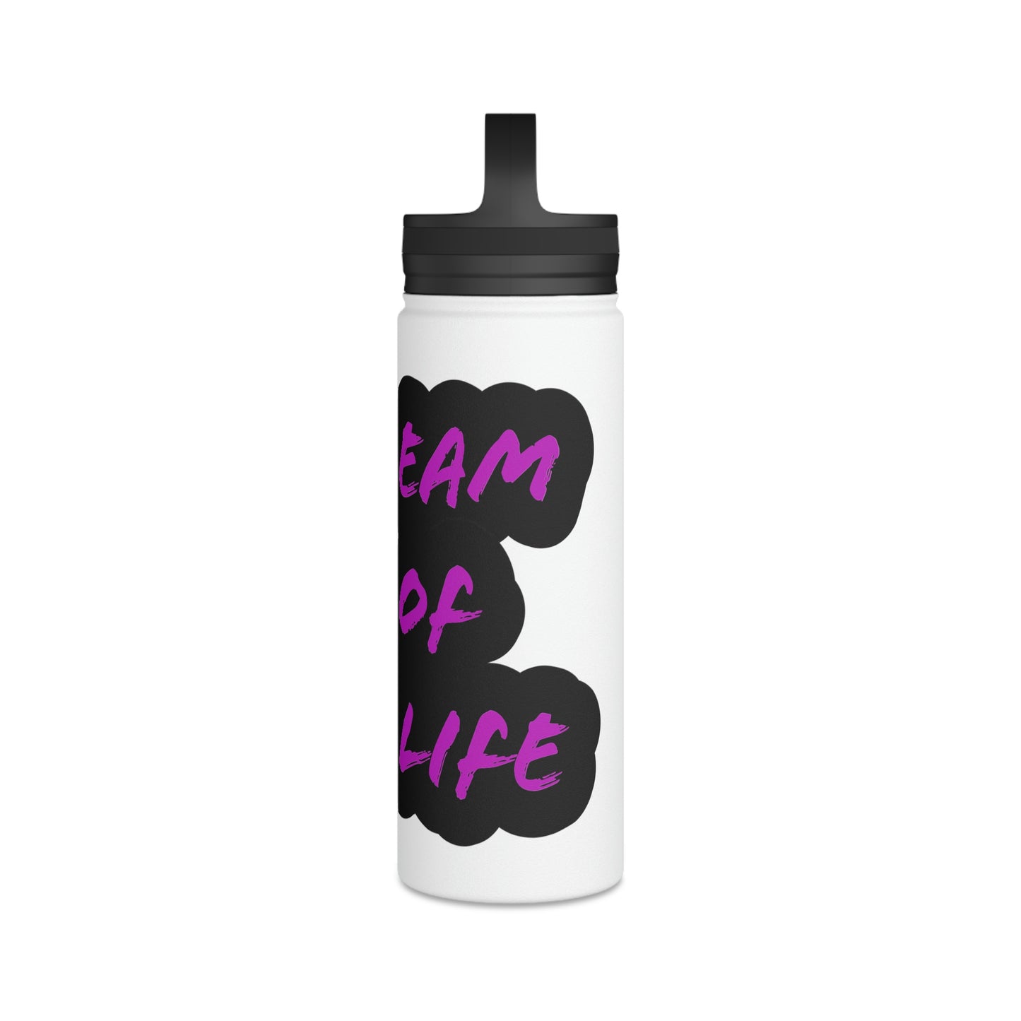 Beam of Life Stainless Steel Water Bottle - Black/White Logo