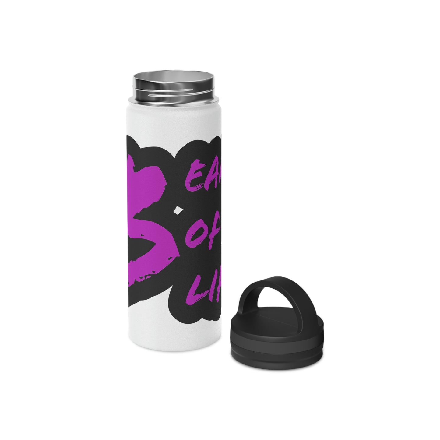 Beam of Life Stainless Steel Water Bottle - Black/White Logo