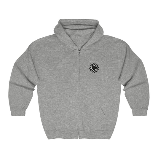 Sunny Days Unisex Full Zip Hoodie - Black/White Logo