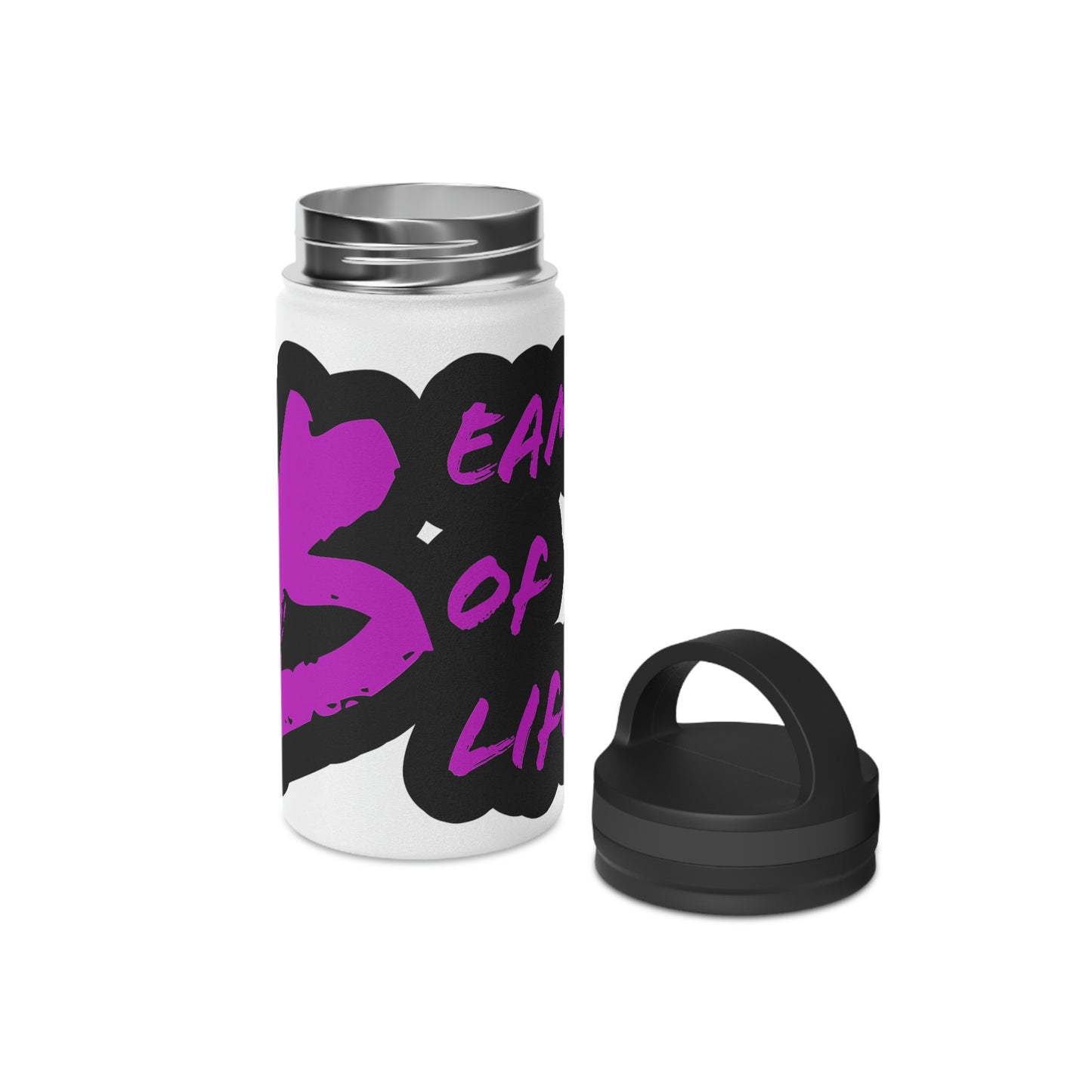 Beam of Life Stainless Steel Water Bottle - Black/White Logo