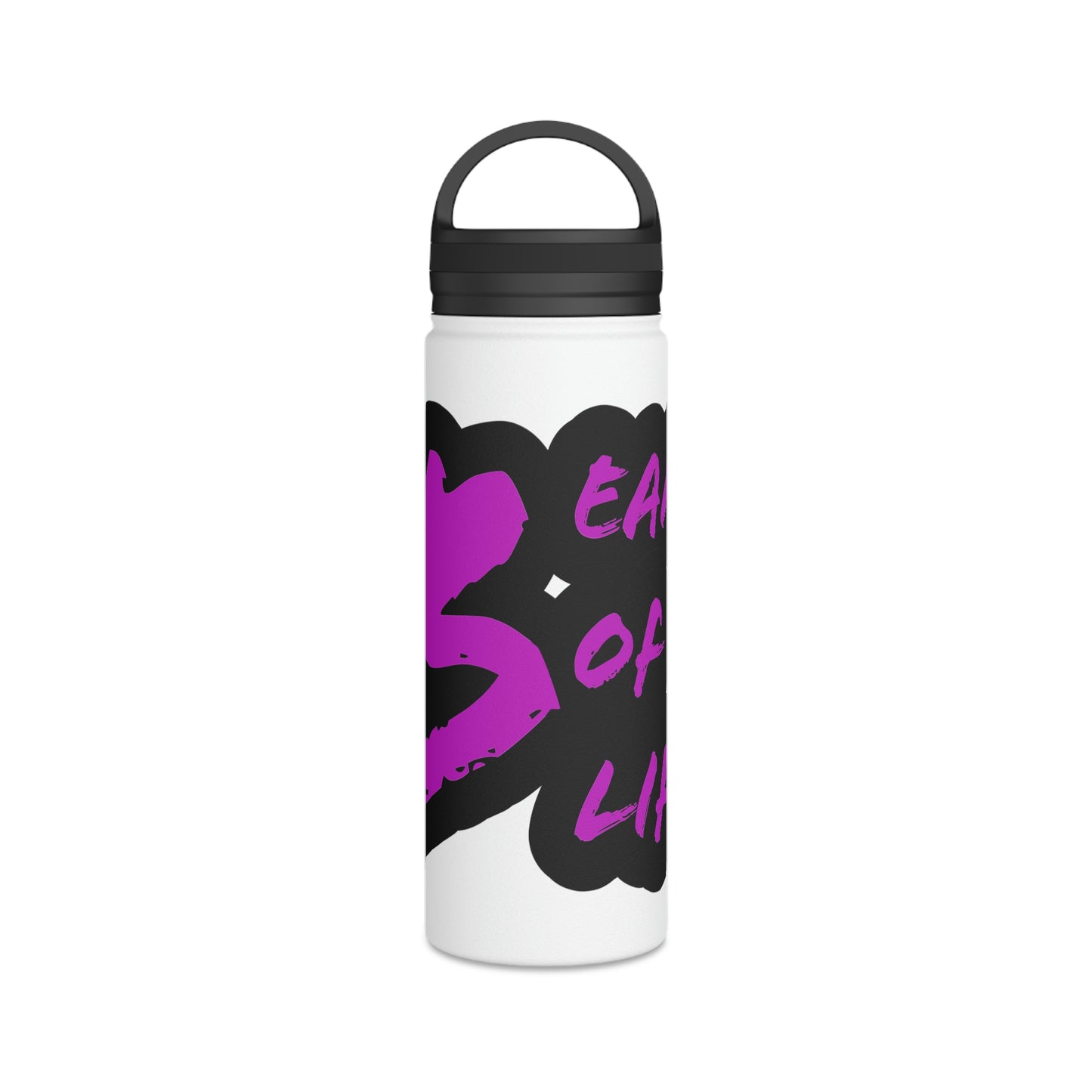 Beam of Life Stainless Steel Water Bottle - Black/White Logo