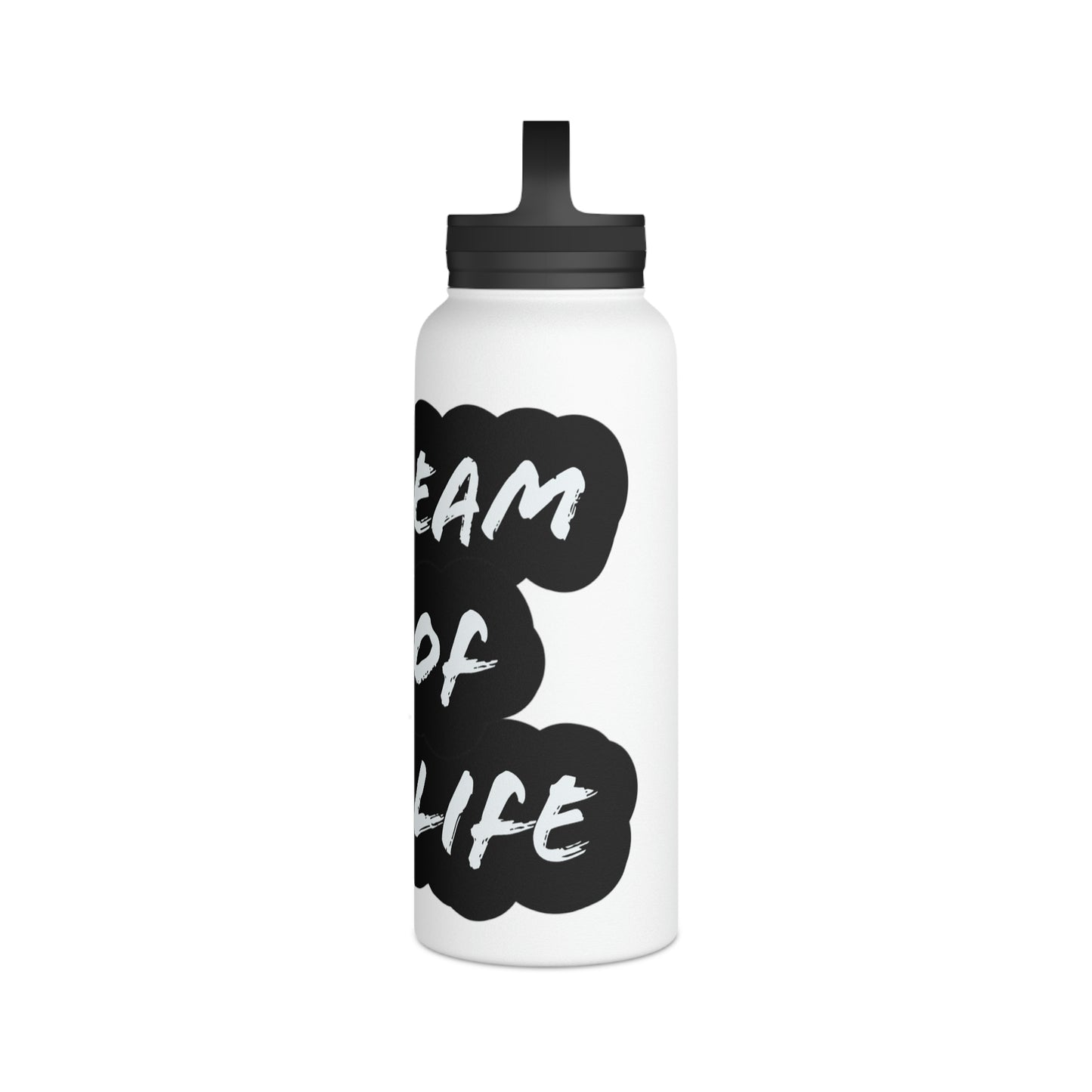 Beam of Life Stainless Steel Water Bottle - Black/White Logo