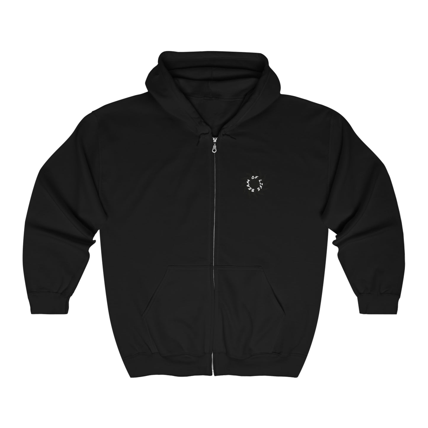 Sunny Days Unisex Full Zip Hoodie - Black/White Logo