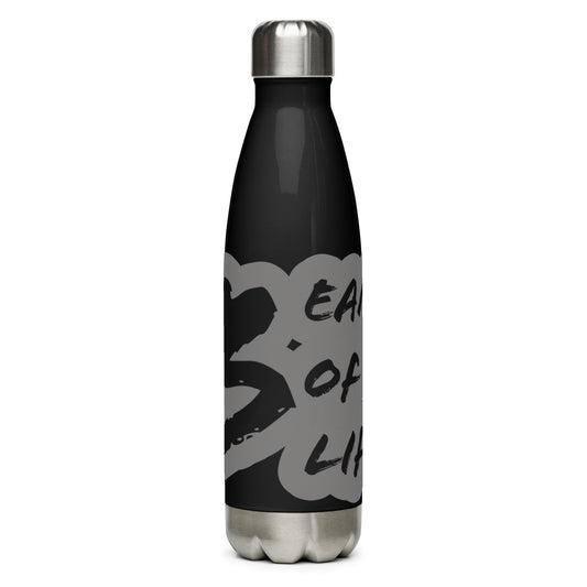 Beam of Life Stainless Steel Water Bottle - Black/Grey Logo