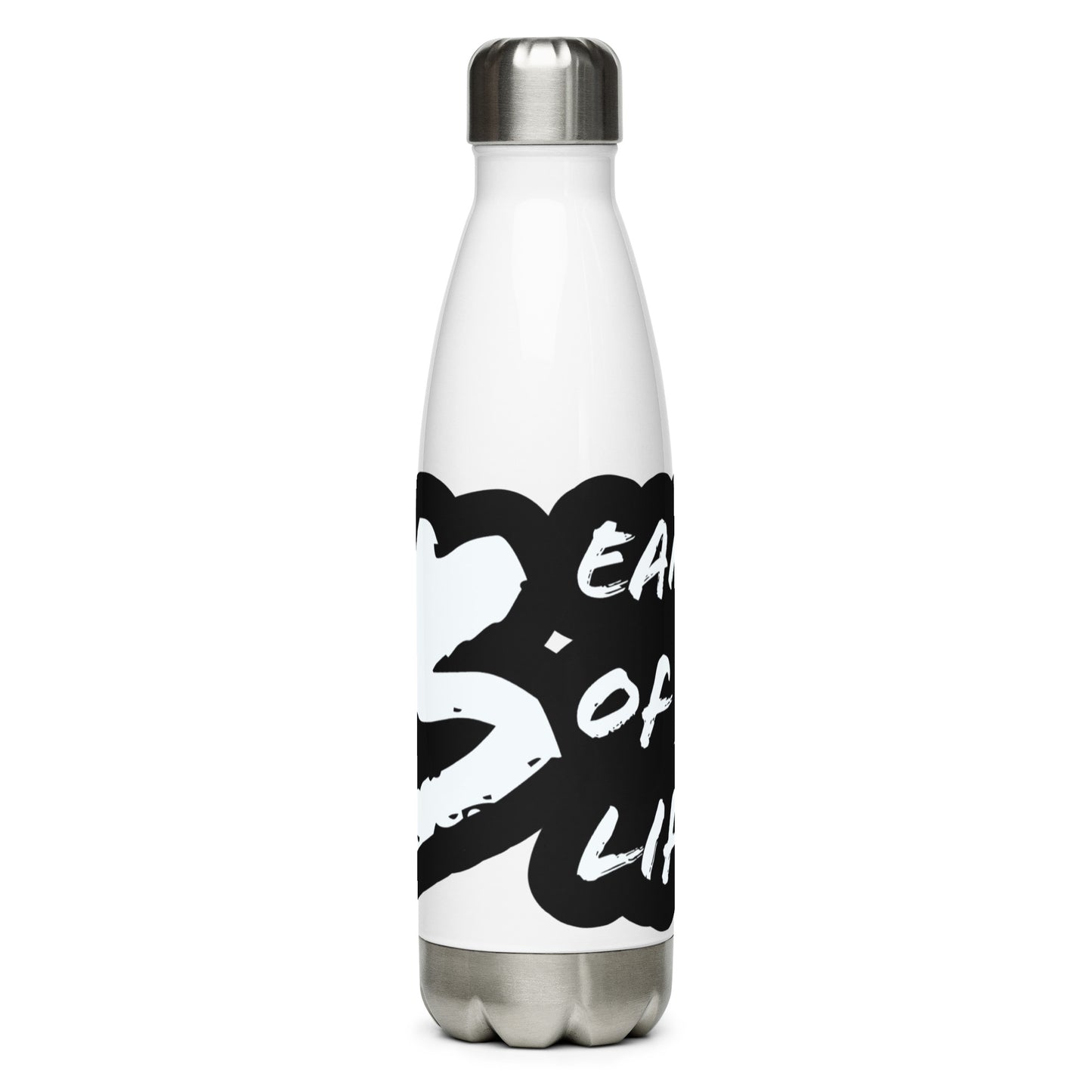 Beam of Life Stainless Steel Water Bottle - Black/White Logo