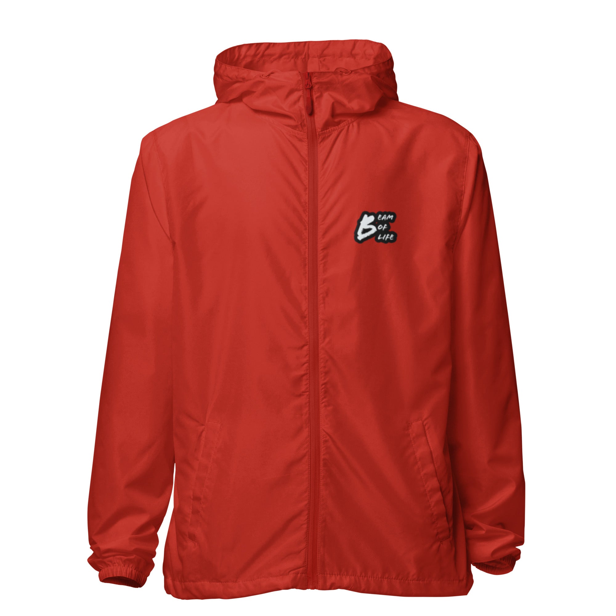 Red zip up discount windbreaker